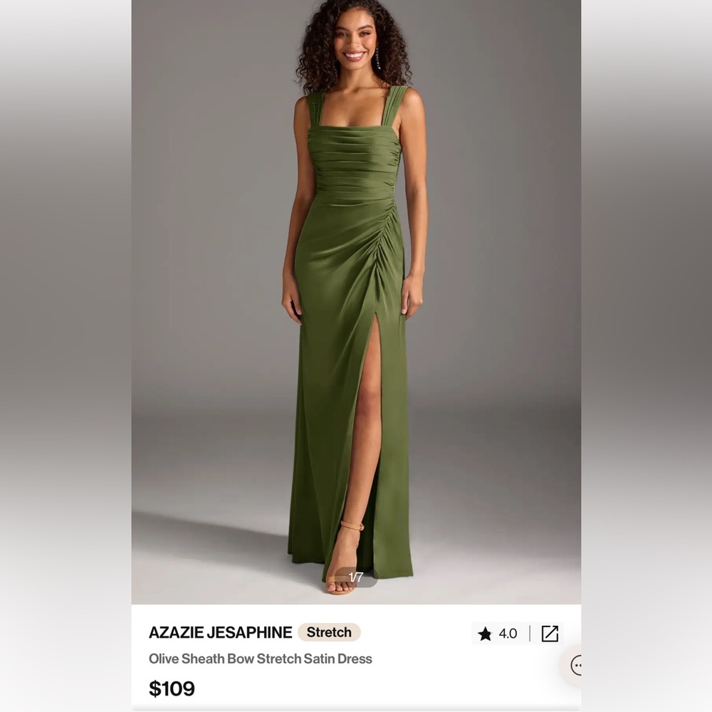 Azazie Jesaphine Olive size 20